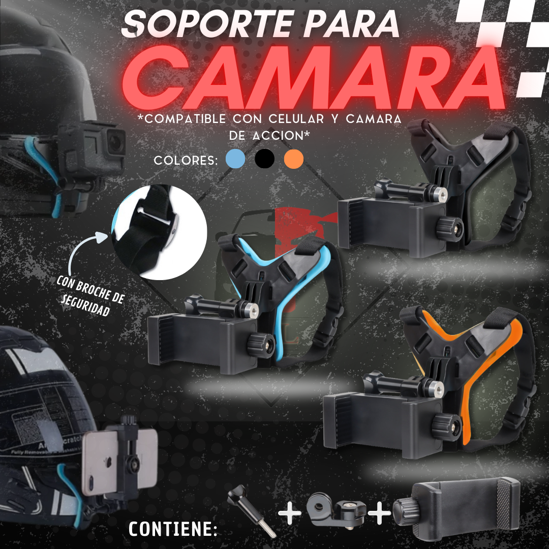Soporte Reforzado De Cámara/celular Para Casco De Motocicleta - KefLop